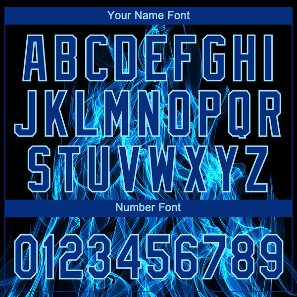 Custom Black Royal-Light Blue Flame 3D Pattern Two-Button Unisex Softball Jersey - Image 3