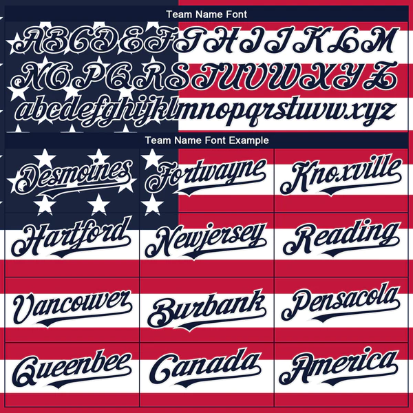 Custom White Navy-Red 3D American Flag Fashion Two-Button Unisex Softball Jersey - Image 5