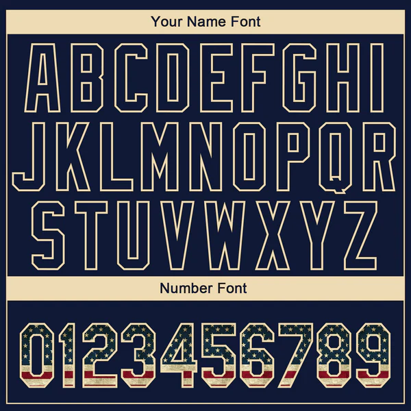 Custom Navy Vintage USA Flag-Cream 3D American Flag Fashion Two-Button Unisex Softball Jersey - Image 3