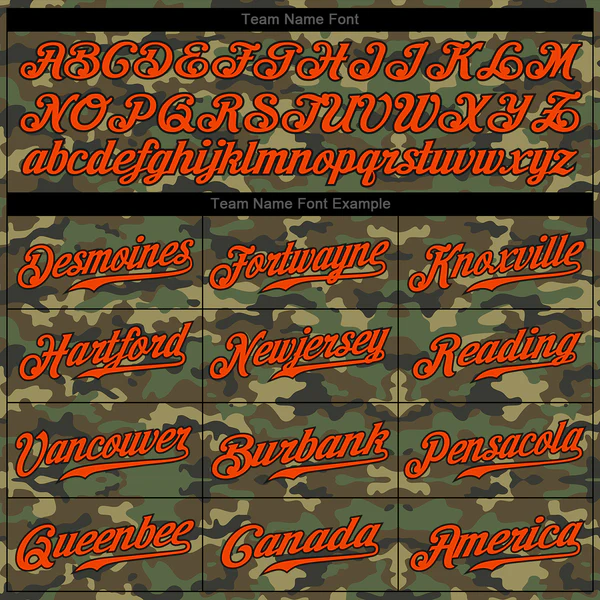 Custom Camo Orange-Black Authentic Salute To Service Baseball Jersey - Image 4