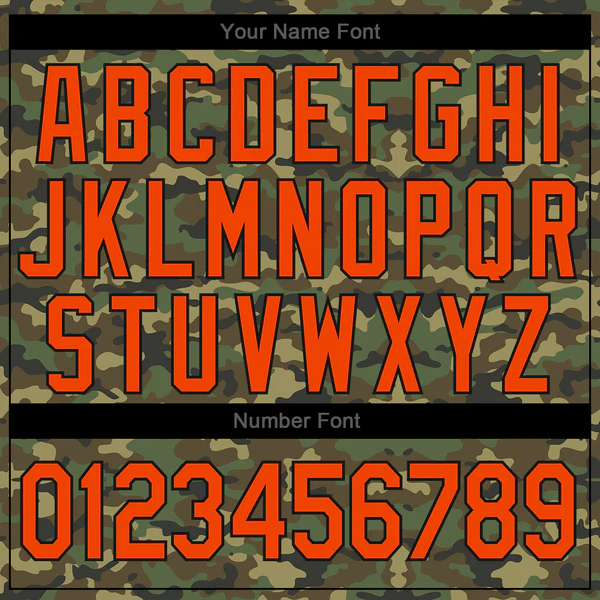 Custom Camo Orange-Black Authentic Salute To Service Baseball Jersey - Image 3