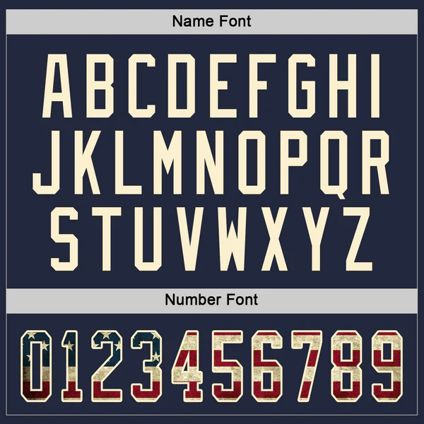 Custom Navy Vintage USA Flag-Cream Hockey Jersey - Image 4