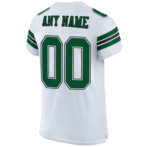 Custom White Gotham Green-Black Mesh Authentic Football Jersey - Image 3